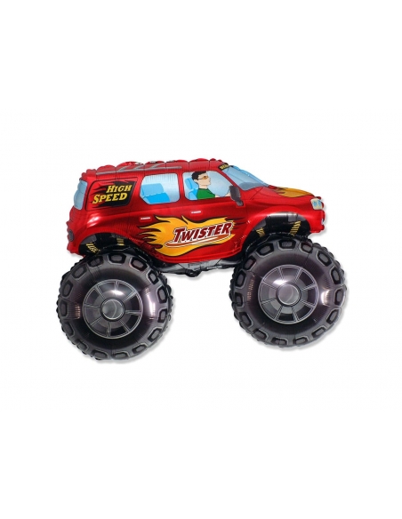 Globo Coche Rojo Ruedas Grandes Mini Forma 36cm