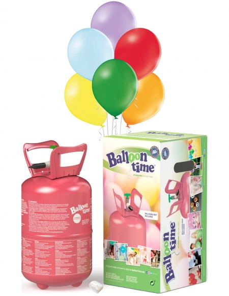 Bombonas de Helio para Globos 0.25m3 con 30 Globos Pastel y Lazos