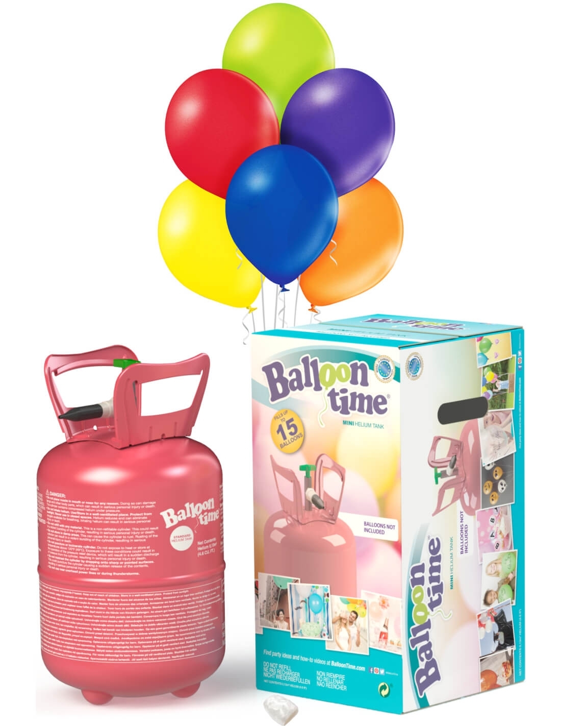 Bombona de Helio Pequeña con 20 Globos - FiestasMix