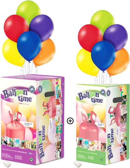 Bombonas Helio Desechable 0.63m3 con 75 Globos Metalizados y Lazos