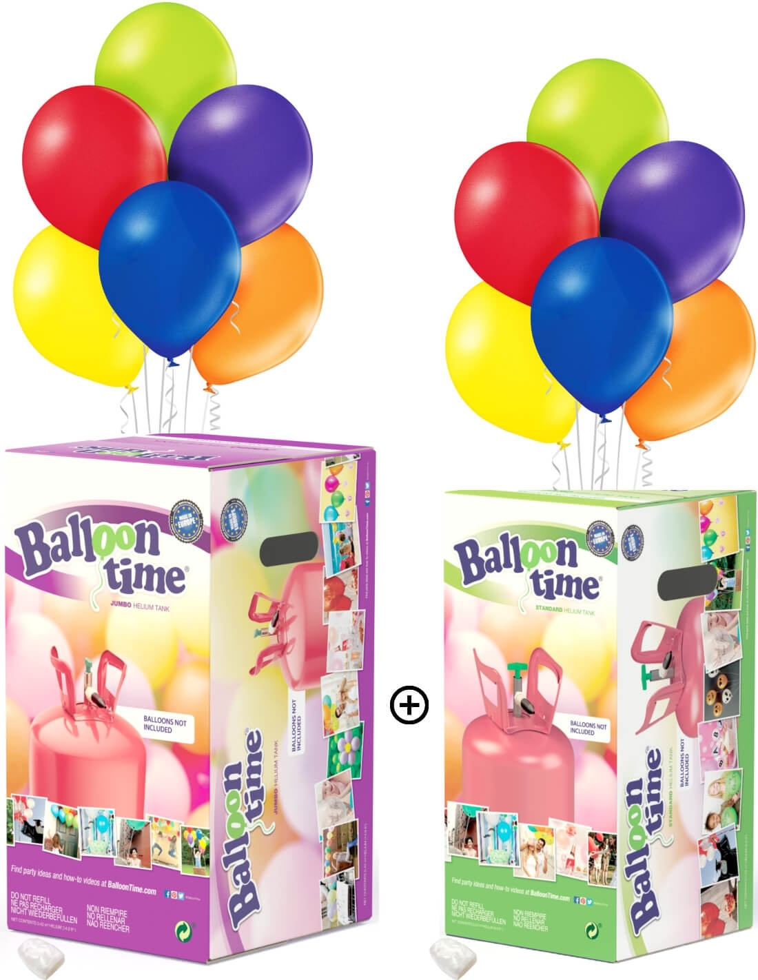 Botellas de Helio Desechable 0.13m3 con 15 Globos Metalizados y Lazos