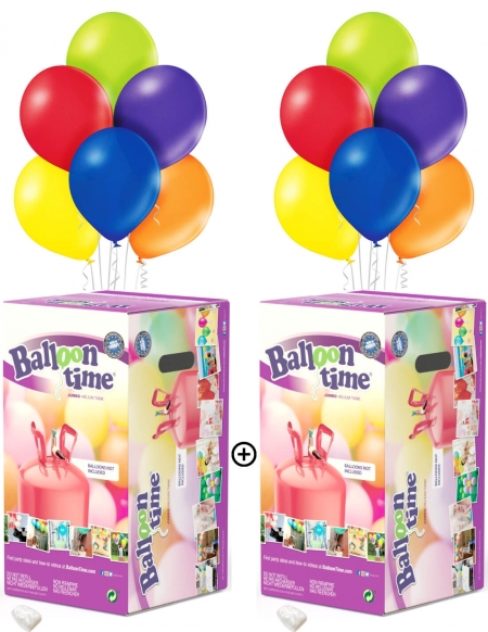 Bombonas Helio Desechable 0.82m3 con 100 Globos Metalizados y Lazos