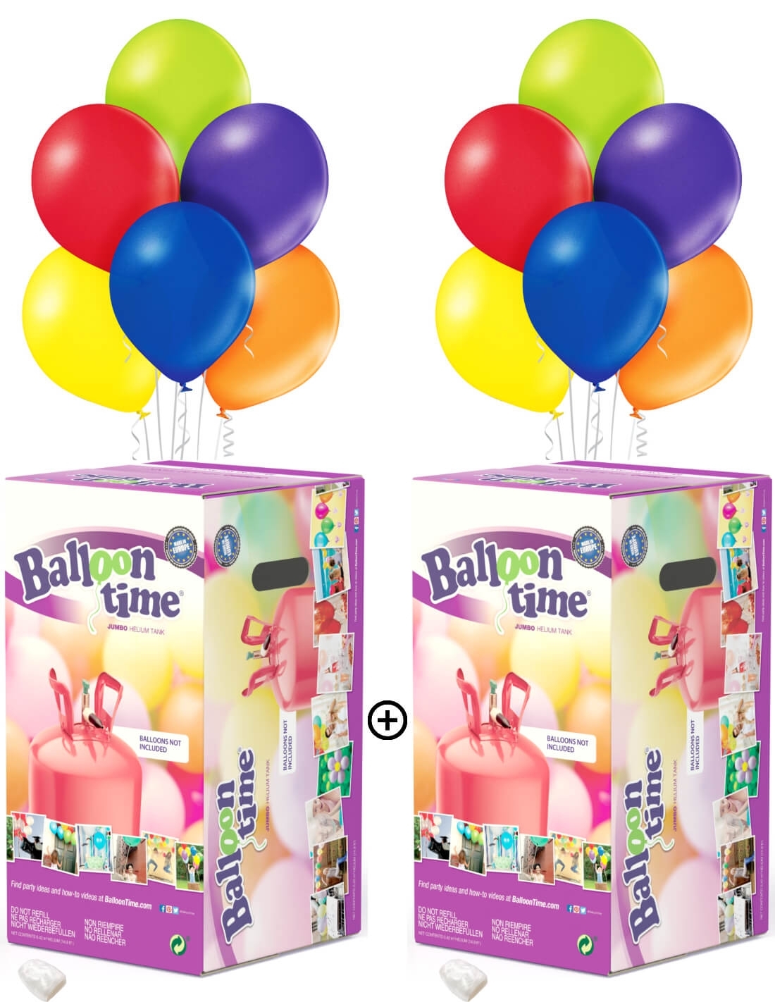 Botellas de Helio Desechable 0.82m3 con 100 Globos Metalizados y Lazos