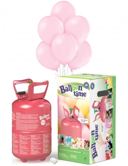 Bombona Helio Desechable 0.25m3 con 30 Globos Rosa Pastel PL06