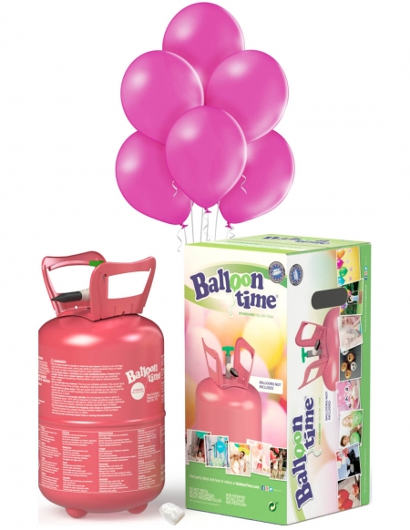 Bombona Helio Desechable 0.25m3 con 30 Globos Fucsia Pastel PL07