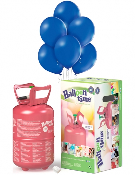 Bombona Helio Desechable 0.25m3 con 30 Globos Azules Pastel PL10