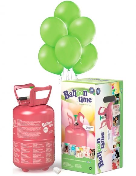 Bombona Helio Desechable 0.25m3 con 30 Globos Verde Claro Pastel PL11