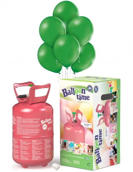 Bombona Helio Desechable 0.25m3 con 30 Globos Verde Pastel PL12