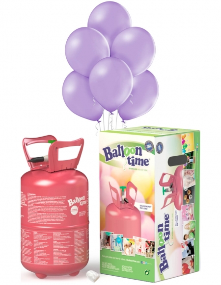 Bombona Helio Desechable 0.25m3 con 30 Globos Lavanda Pastel PL49