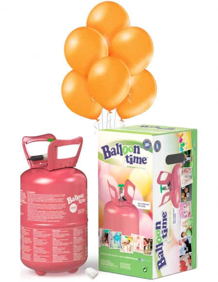 Bombona Helio Desechable 0.25m3 con 30 Globos Naranja Metalizados ML31