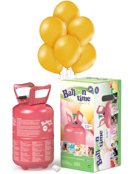 Bombona Helio Desechable 0.25m3 con 30 Globos Oro Metalizados ML39