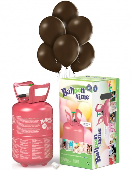 Bombona Helio Desechable 0.25m3 con 30 Globos Marron Metalizados ML64