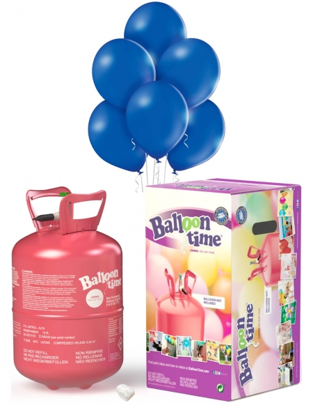 Bombona Helio Desechable 0.42m3 con 50 Globos Azules Pastel PL10