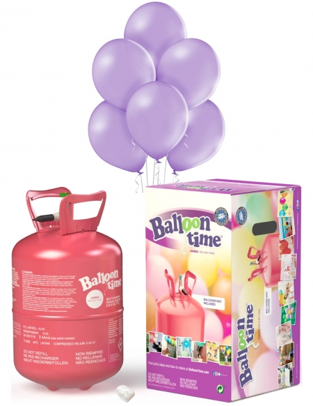 Bombona Helio Desechable 0.42m3 con 50 Globos Lavanda Pastel PL49