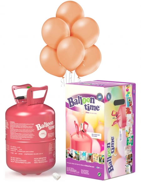 Bombona Helio Desechable 0.42m3 con 50 Globos Rosa Oro Metalizados ML64