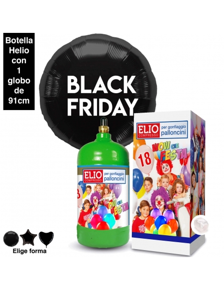 1 Globo Gigante Black Friday Foil 91cm con Bombona Helio 0.15m3