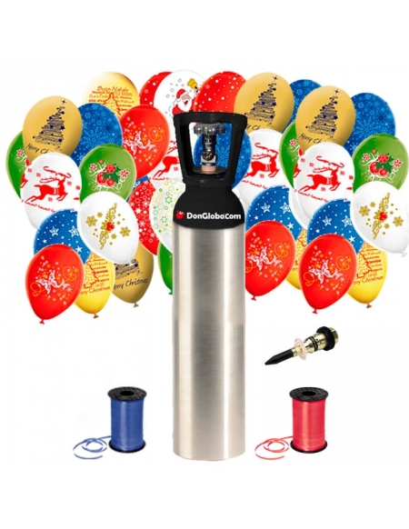 1000 Globos Navidad Latex con Bombona de Helio