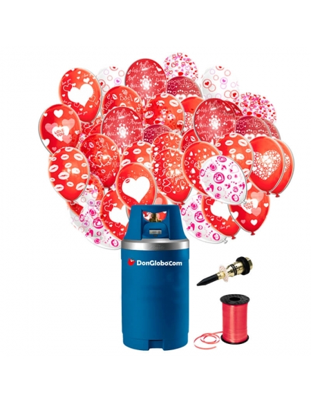 400 Globos San Valentin Latex con Bombona de Helio