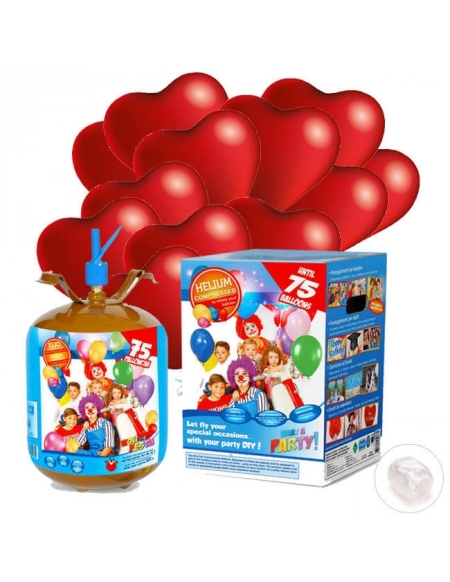 Bombona de Helio Desechable 0.13m3 con 8 Globos Chrome Qualatex 28cm