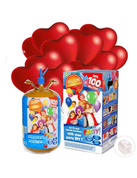 100 Globos Corazon con Helio para San Valentin Latex