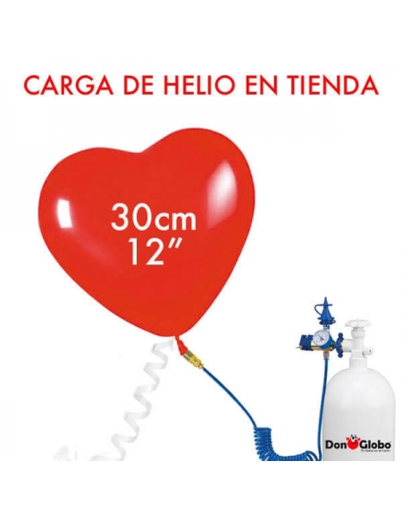 Carga de Helio Latex Corazones 30cm - 12 Pulgadas