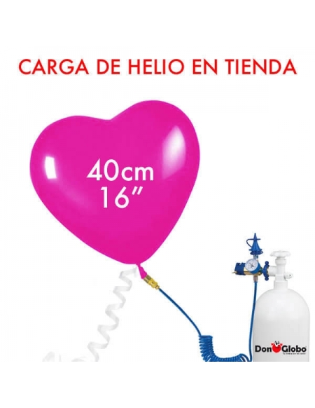 Carga de Helio Latex Corazones 40cm- 16 Pulgadas