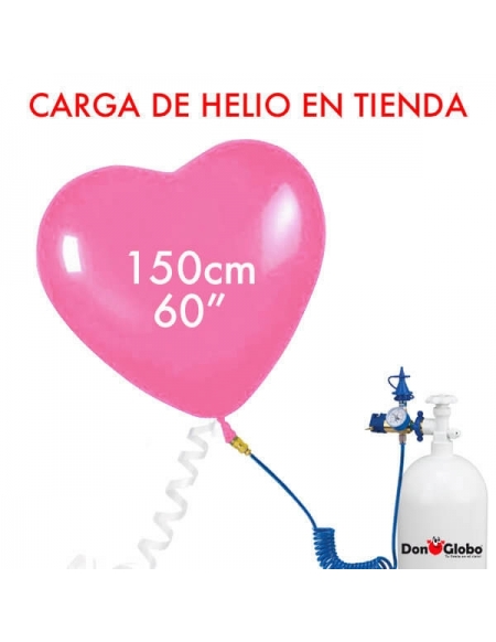 Carga de Helio Latex Corazones 150cm -60 Pulgadas