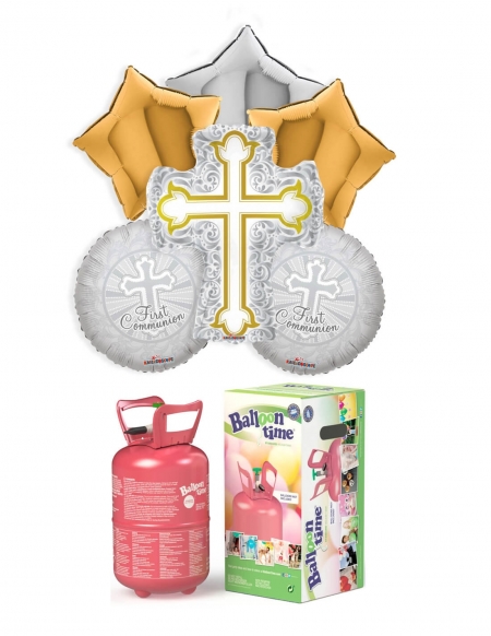 Pack Comunion Elegante con Globos de Helio y Lazos