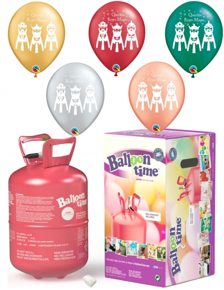 Bombona de Helio Desechable 0.42m3 con 50 Globos Reyes Magos