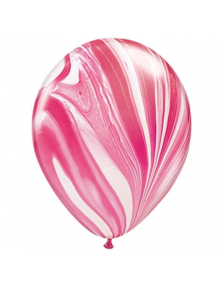 Globo Qualatex Redondo 28cm Agate Rojo y Blanco