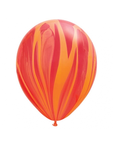 Globo Qualatex Redondo 28cm Agate Rojo y Naranja