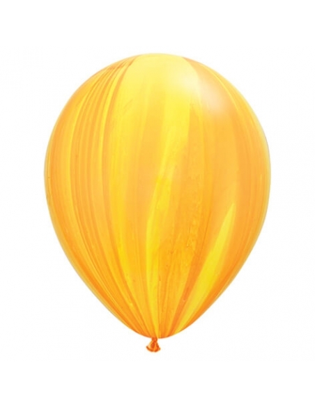 Globo Qualatex Redondo 28cm Agate Amarillo y Naranja