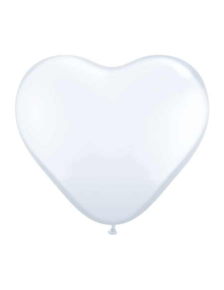 Globo Qualatex Corazon 15cm Pastel Blanco