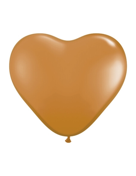 Globo Qualatex Corazon 15cm Pastel Marron Claro