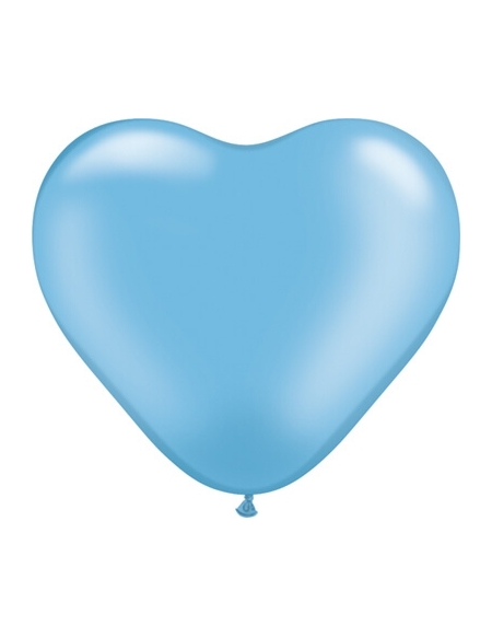 Globo Qualatex Corazon 15cm Metalizado Azul Baby