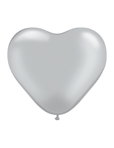 Globo Qualatex Corazon 15cm Metalizado Plata