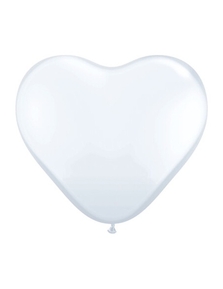 Globo Qualatex Corazon 28cm Pastel Blanco