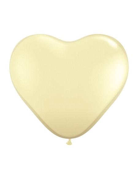 Globo Qualatex Corazon 28cm Pastel Marfil