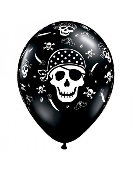 Globo Pirate Skull And Cross Bones Latex Redondo 28cm