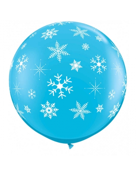 Globo Snowflakes and Sparkles Robins Egg Redondo 91cm