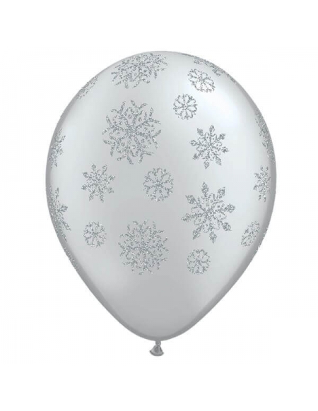 Globo Glitter Snowflakes Redondo 28cm