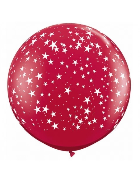 Globo Stars Ruby Red Redondo 91cm