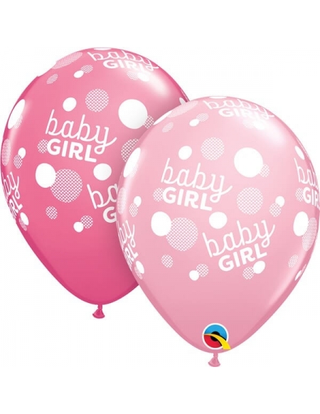 Globo Baby Girl Pink Dots Redondo 28cm