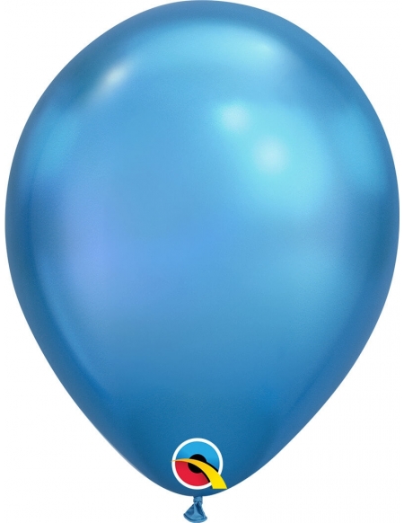 Globo Qualatex Chrome Redondo 28cm Azul