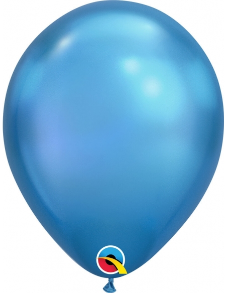 Globo Qualatex Chrome Redondo 28cm Azul
