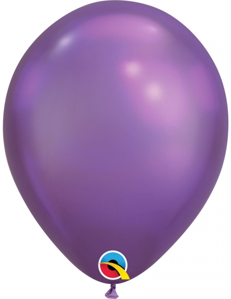 Globo Qualatex Chrome Redondo 28cm Purpura