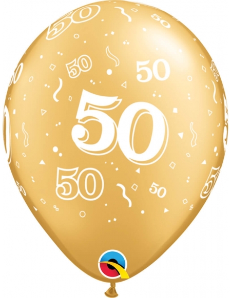 Globo Numero 50 Redondo 28cm Oro
