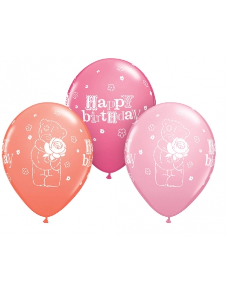 Globo Tatty Teddy Birthday Rose Redondo 28cm Surtido