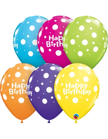 Globo Birthday Big Polka Dots Redondo 28cm Surtido