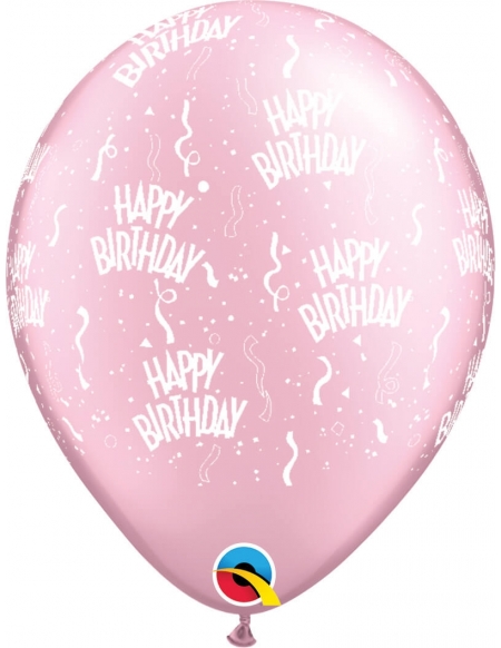 Globo Birthday Redondo 28cm Rosa Metalizado